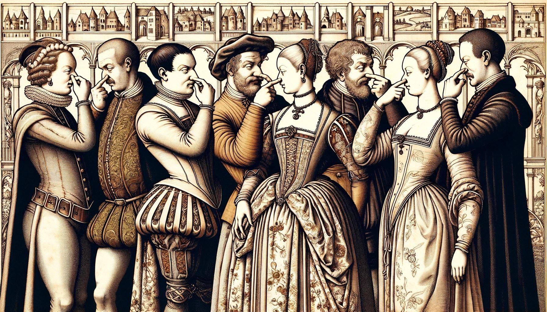 Un doigt qui touche son nez et qui a beaucoup de chance